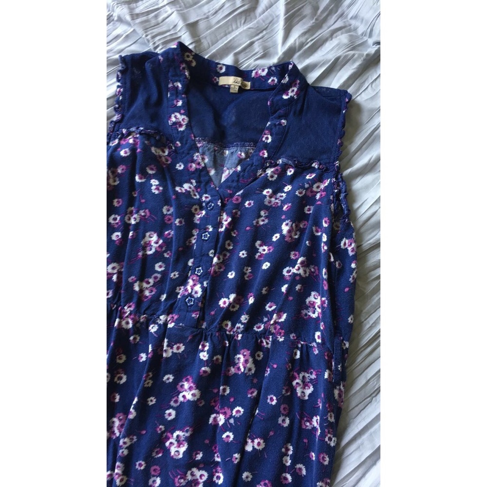 Blue Dress with Purple Flowers
